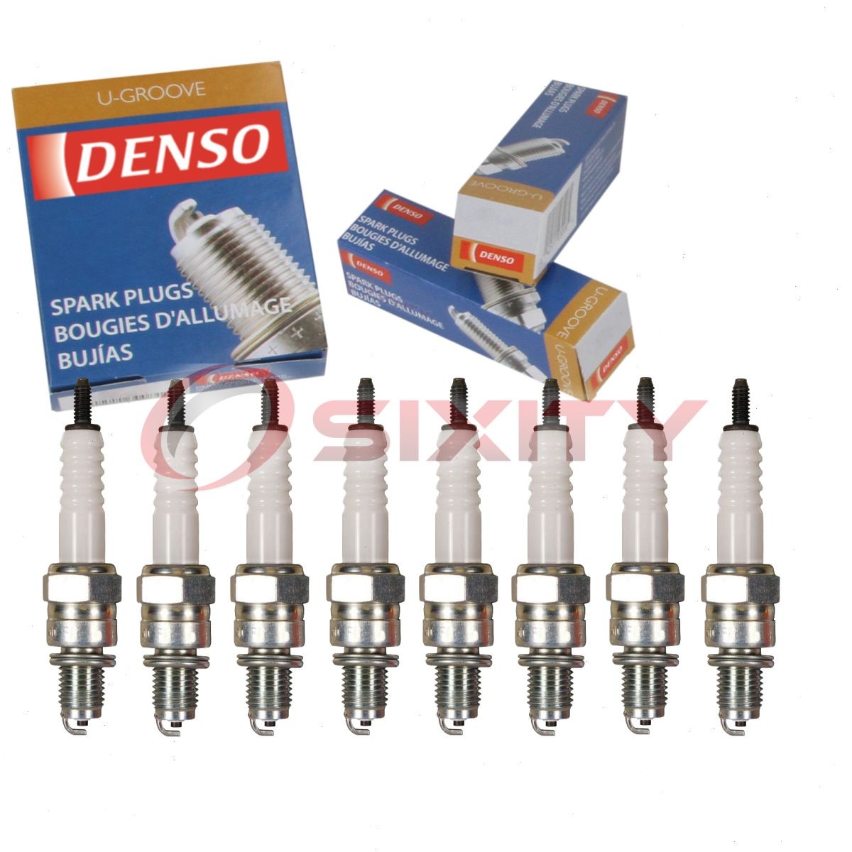 8 pc DENSO 4004 Standard U-Groove Spark Plugs for U20FSR-U 2983 Ignition ln