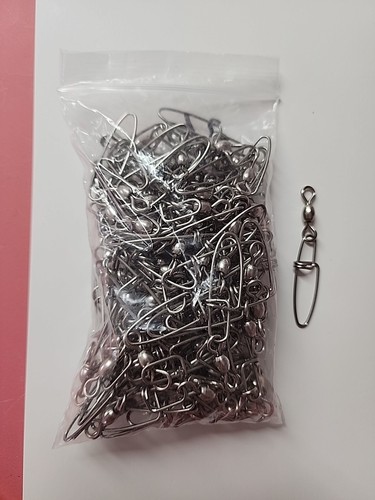 100 Stück Angelwirbel Edelstahl mit Crosslock. Größe 2/0. Neu
