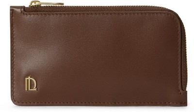 Longvadon Signature Soft Leather Zip Card Holder 5CC, NIB, Acajou, *SEALED*