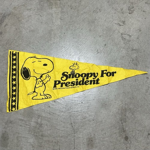 Vintage 60s Snoopy For President Felt Banner Pennant Peanuts Woodstock