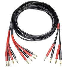CNCESS CESS-106-6f Bi-Wire Banana Plug Splitter Speaker Cable, 2 Banana Plugs...
