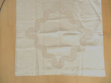antique cushion cover, linen, monogrammed and lace, white, handmade,