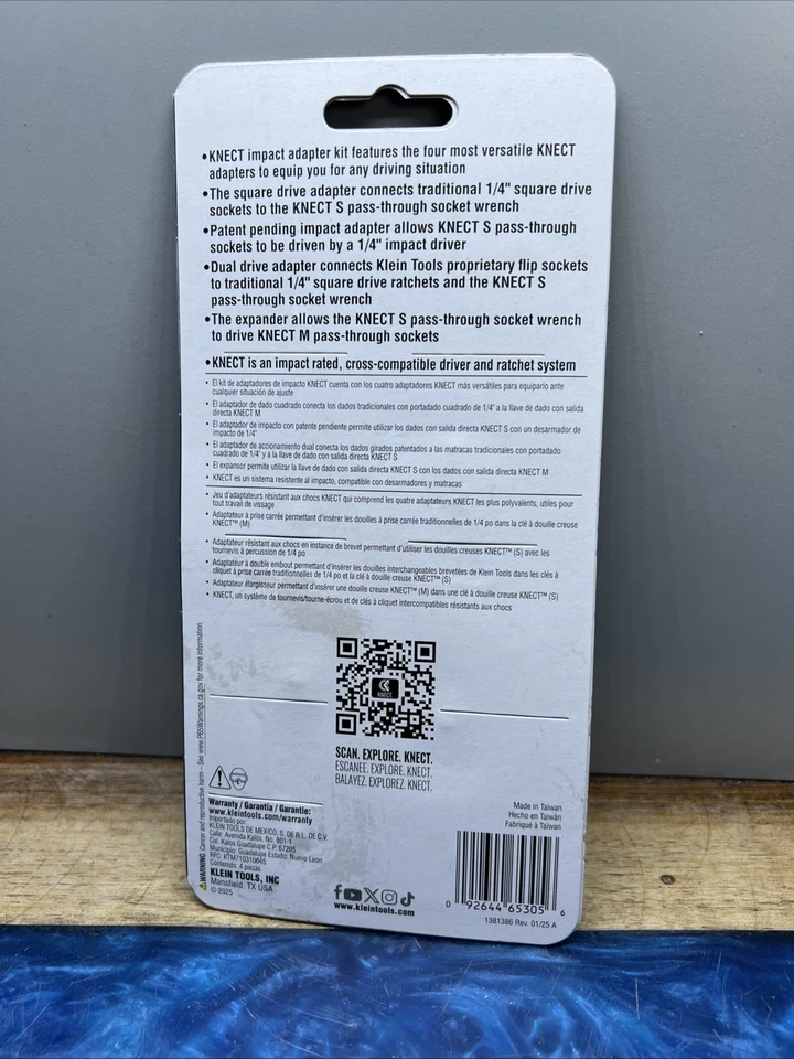 Klein Tools 65KADPS KNECT (S) Impact Socket Adapter Set - Image 4 of 4