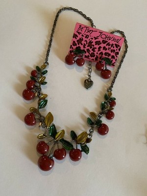 Betsey Johnson Cherry Necklace Set NEW  NO Tags