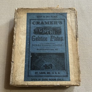 CRAMER'S GELETINE PLATES GHTNI BOX & PLATES ORIGINAL PHOTOGRAPHY ANTIQUE ORIG