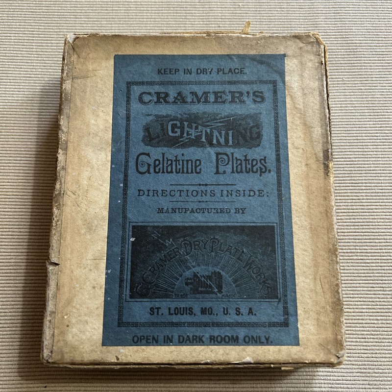 CRAMER'S GELETINE PLATES GHTNI BOX & PLATES ORIGINAL PHOTOGRAPHY ANTIQUE ORIG