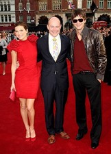 Actors Lake Bell Rob Corddry Ashton Kutcher at world premiere of W- Old Photo