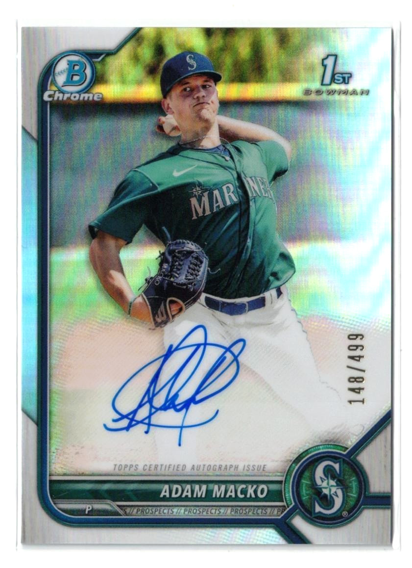 2022 1st Bowman Chrome REFRACTOR RC AUTO Adam Macko! Rookie! Autograph! /499