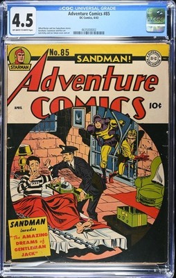 ADVENTURE COMICS #85 CGC 4.5 OW/W Pages, Classic Simon & Kirby Cover & Art 1943
