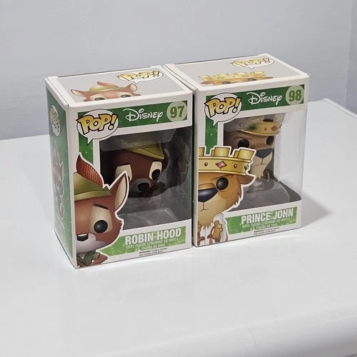 Lot Of 2 FUNKO POP - Robin Hood #97 - & Prince John #98  Gold Crown