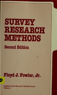 Survey Research Methods Paperback Floyd J., Fowler, Floyd J., Jr.