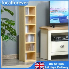 6 Tiers Wooden CD DVD Media Storage Rack Unit Tower Display Rack Freestanding UK