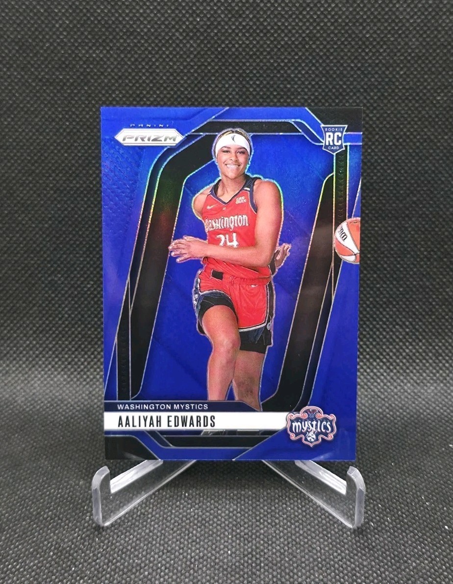 2024 Panini Prizm WNBA #142 Aaliyah Edwards RC Blue Prizm /199 Rookie Mystics