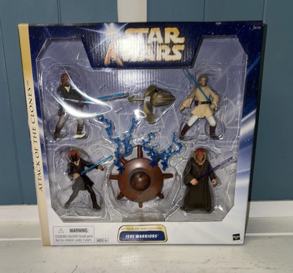 2003 Star Wars AOTC Jedi Warriors Obi-Wan, Plo Koon,  Saesee Tiin, Nikto Sealed! - Image 2 of 4