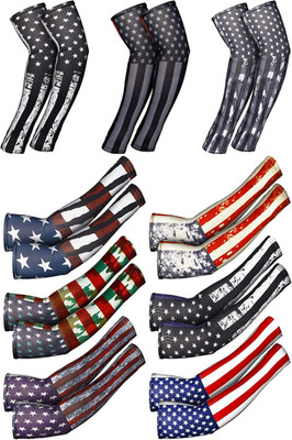 9 Pairs 9 Pairs American Independence Arm Sleeves Size M USA Flag Cooling Arm Co