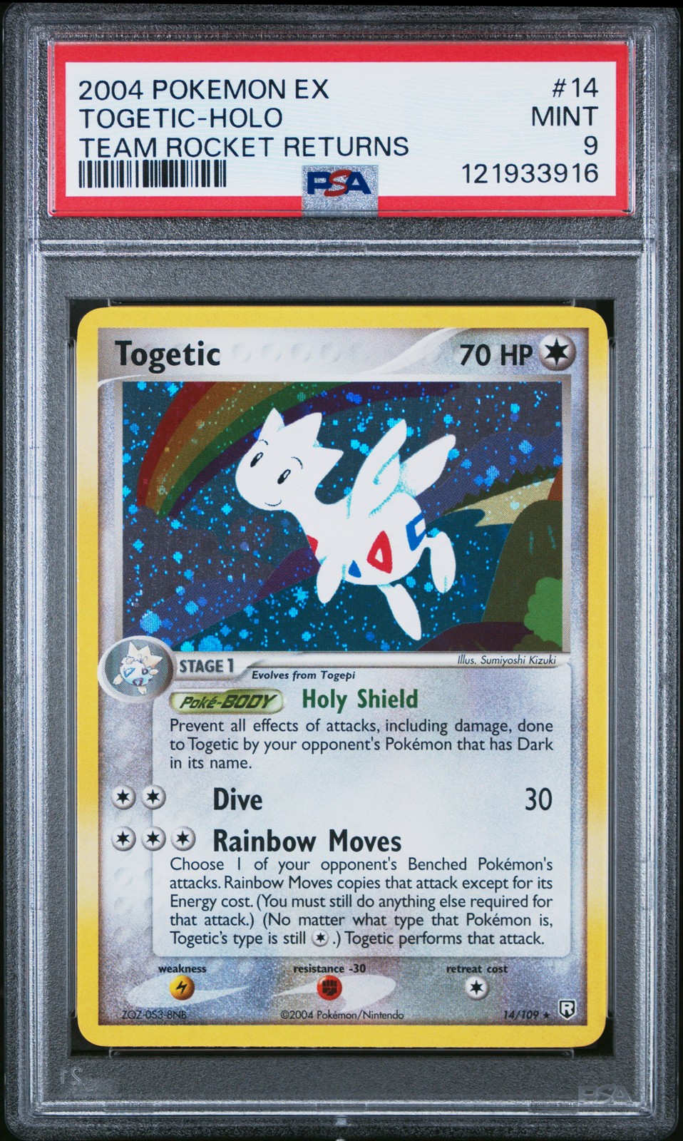 2004 POKEMON EX TEAM ROCKET RETURNS #14 TOGETIC-HOLO PSA 9