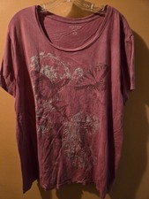 Sonoma Life Style Womens Plus 2x Purple Butterfly Graphic Scoop Neck Tee Sonoma Life Style Womens Plus 2x Purple Butterfly Graphic Scoop Neck Tee