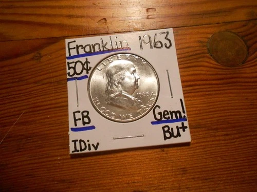 1963 silver Franklin Half Dollar Gem BU+ TERRIFIC!!!! FBL!!!! COOL!!!!!!