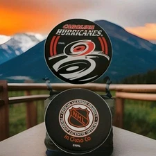 CAROLINA HURRICANES NHL INGLASCO + VEGUM Mfg. 🏒 PUCK SHADOW LOGO Made In 🇸🇰