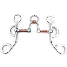 Showman Argentine Shank Bit w/ Copper Wrapped Port Rollers