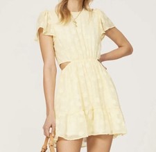 Show Me Your Mumu Merrit Cutout Mini Dress Size XS Yellow