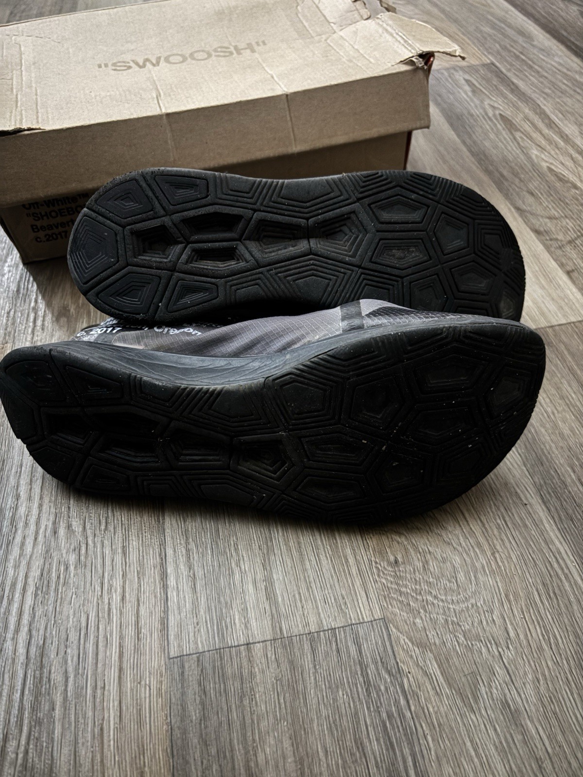 OFF WHITE X NIKE Usate Taglia 9 Nike Off White x Zoom Fly SP Nero: AJ4588 001 (Leggi sotto)