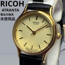 RICOH ELEMEX ATRANTA Quartz Watch Small Leather Strap Authentic