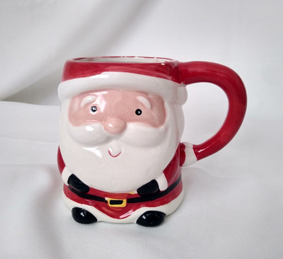 Santa Clause Christmas Coffee Mug 16 oz Ceramic Holiday Time Cup Head Face Tea..