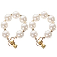 2pcs Mobile Phone Case Chain Imitation Pearl Beading Finger Chain Stand Holder