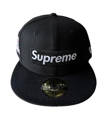 Supreme No Comp Box Logo New Era Hat Cap Size 7 1/2 Black Fitted