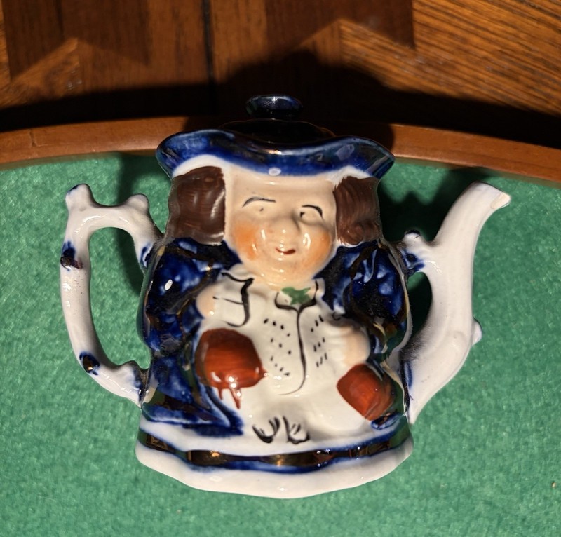 Allertons  DOUBLE SIDED TOBY Mini Tea Pot -  - Antique Made in England