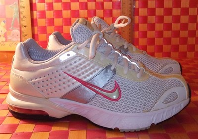 Sneakers, Nike, Duralon, rolling rail, white+pink+beige trim, rare, Women's: 8,