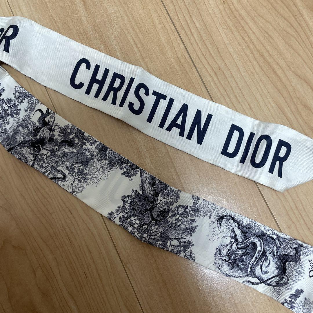 Dior Mitzah Scarf 105cm 41″ 6cm 2″ long silk Toile de Jouy