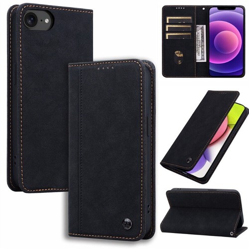 For iPhone 16e 16 15 14 13 12 11 Pro Max Magnetic Case Wallet Leather Flip Cover - Picture 40 of 73