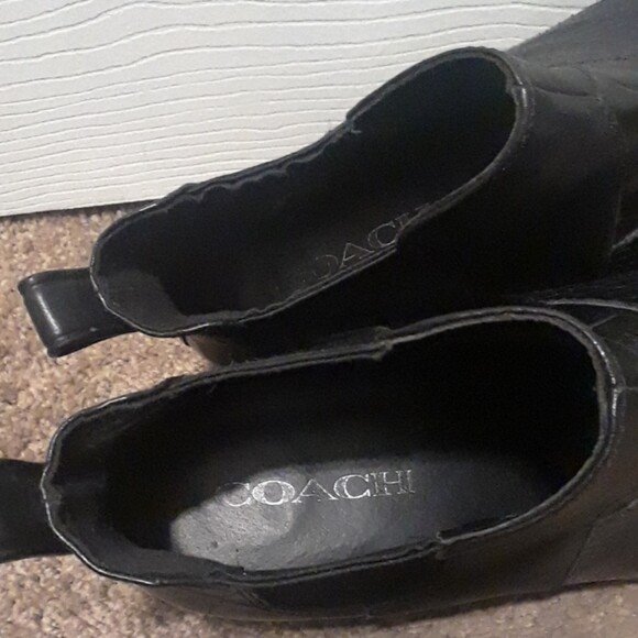 COACH size 9 Patchwork Leather Black ankle boots … - image 4