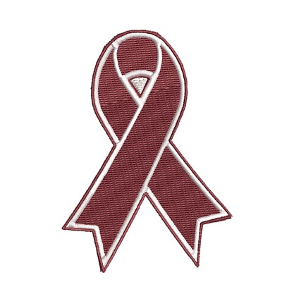 Multiple Myeloma Support Ribbon Maroon Patch Embroidered Iron-on Applique