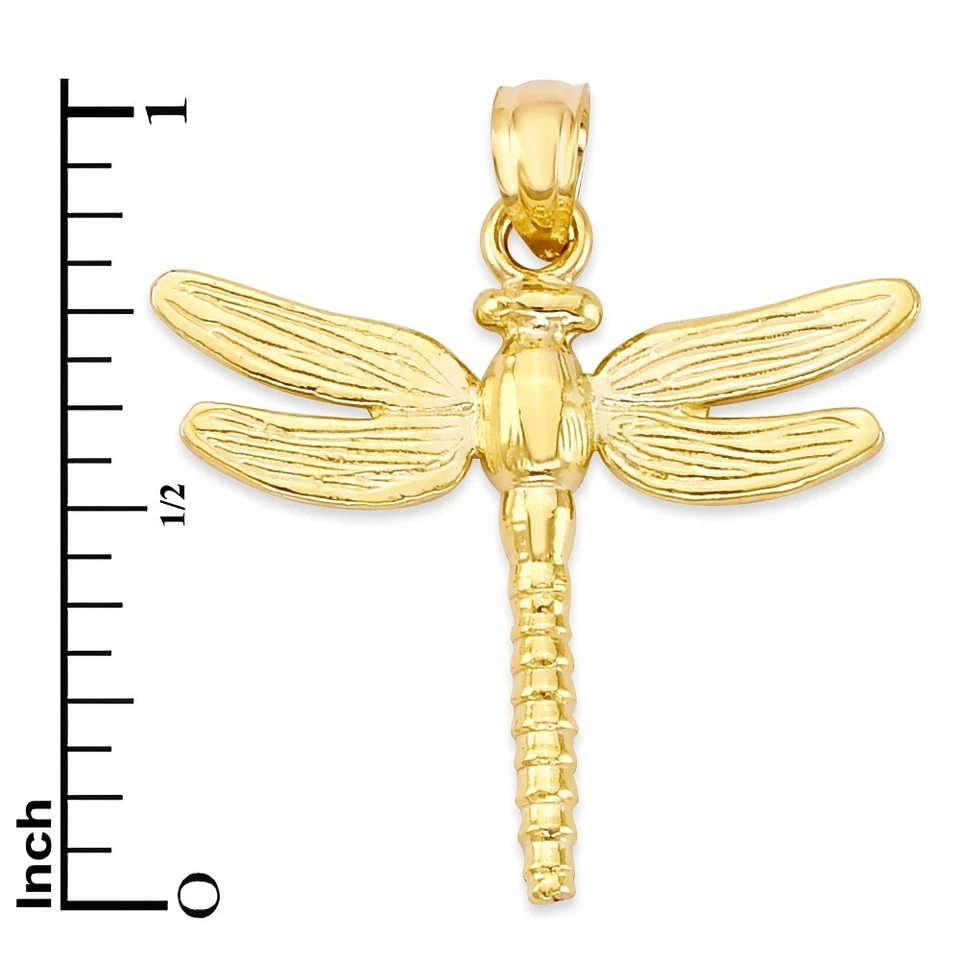 Colgante libélula oro macizo 14k - Joyería de insectos Foto 4 de 4