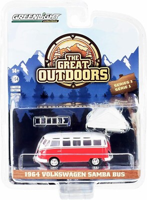 1:64 GreenLight 1964 VW Volkswagen Samba Bus The Great Outdoors Series 1 38010-A