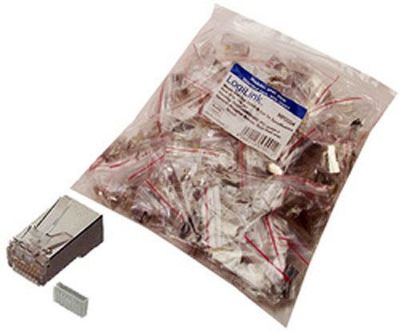 10x RJ45 Stecker geschirmt incl. Tülle mit Einfädelhilfe!