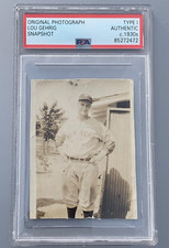 LOU GEHRIG HOF!! Original 1930s PSA TYPE 1 Authentic Photo Photograph NY YANKEES