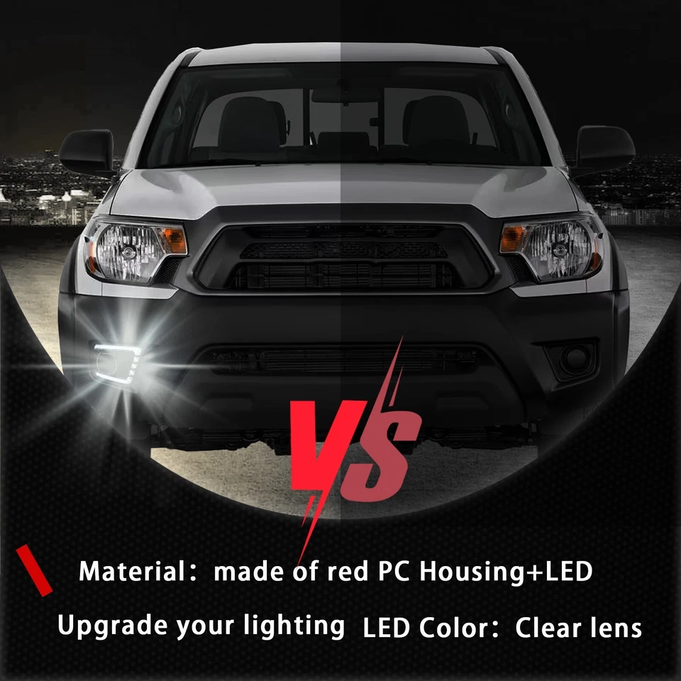 Luz de circulación diurna LED con luces antiniebla intermitentes para Toyota Tacoma 2012-2015 Foto 2 de 4