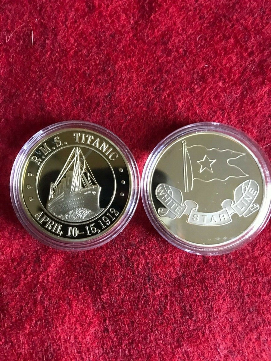 コレクション White Star Line Titanic 1 Dollar Coin NEW! EXCLUSIVE!! WHITE STAR LINE, RMS TITANIC 24KT GOLD CLAD