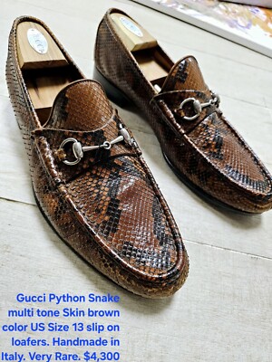 Gucci Python Skin Gucci Python Snake Skin Brown/Black Loafers/Shoes Very Rare Multi-Tone ...