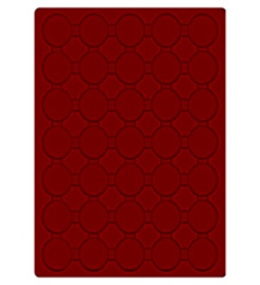 LINDNER-2625E-Velourseinlagen-Tableaus-Dunkelrot-35x-runde-Fächer-36-mm