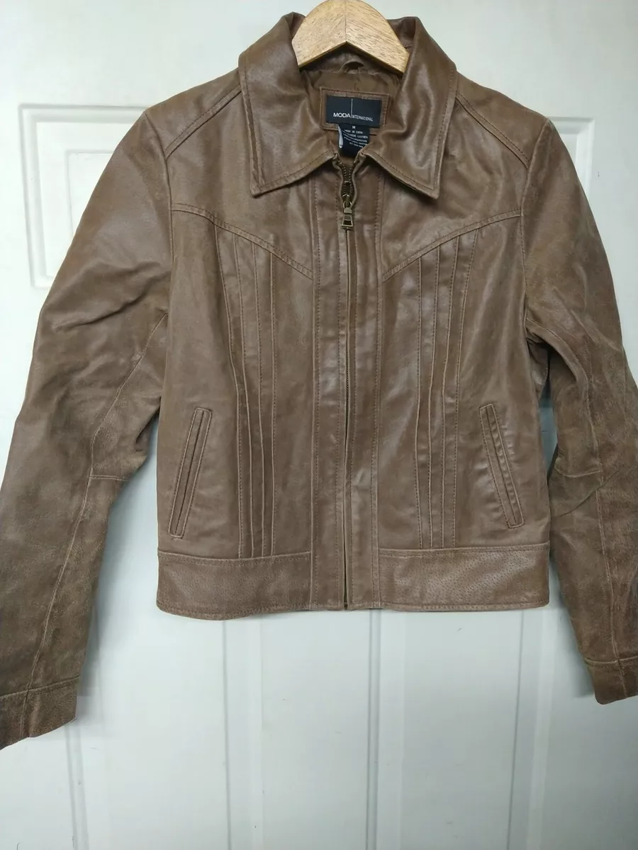 Moda international leather outlet jacket