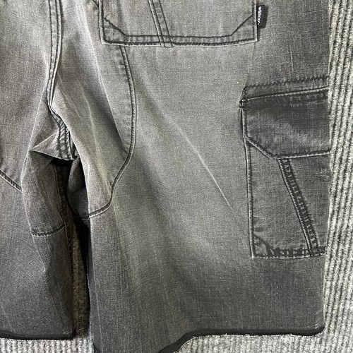 New Vans Cargo Shorts Mens 32 Gray Overprinted Canvas Skateboarding Off The Wall - Picture 12 of 17