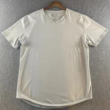 BYLT Shirt Mens Extra Large XL Gray Drop Cut S/S Lux V Neck Short Sleeve Stretch