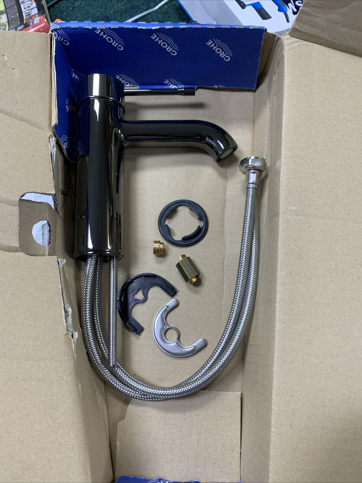 Grohe 23590A01 Benzinbecken Mixer Wasserhahn, 1/2"" S-Größe, Hartgraphit *FEHLENDER RING