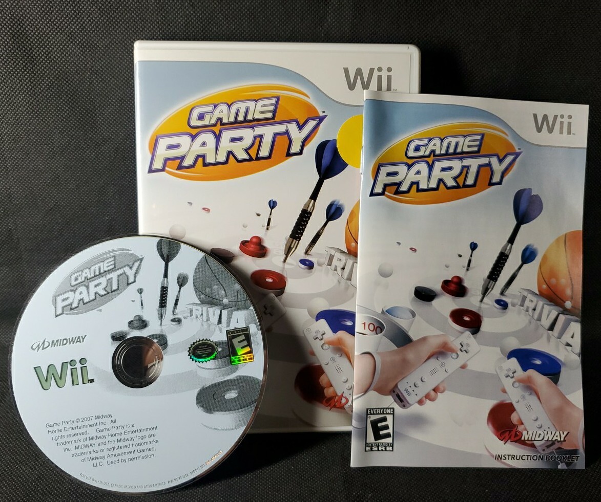Game Party Nintendo Wii Complete Disc Manual Case Great Shape Midway 2007 Nice *