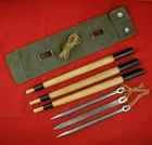 WWII GERMAN ARMY ZELTBAHN TENT POLES STAKES SET military WW2 REPLICATION